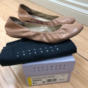 Lavender Lilian Flat in latte/nude - box included